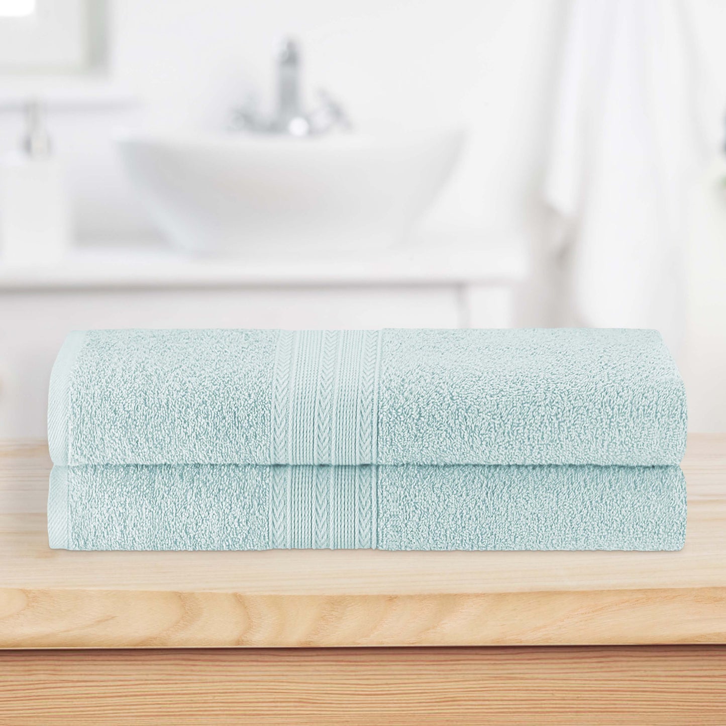 Eco-Friendly Ring Spun Cotton Towel Set - Aquamarine