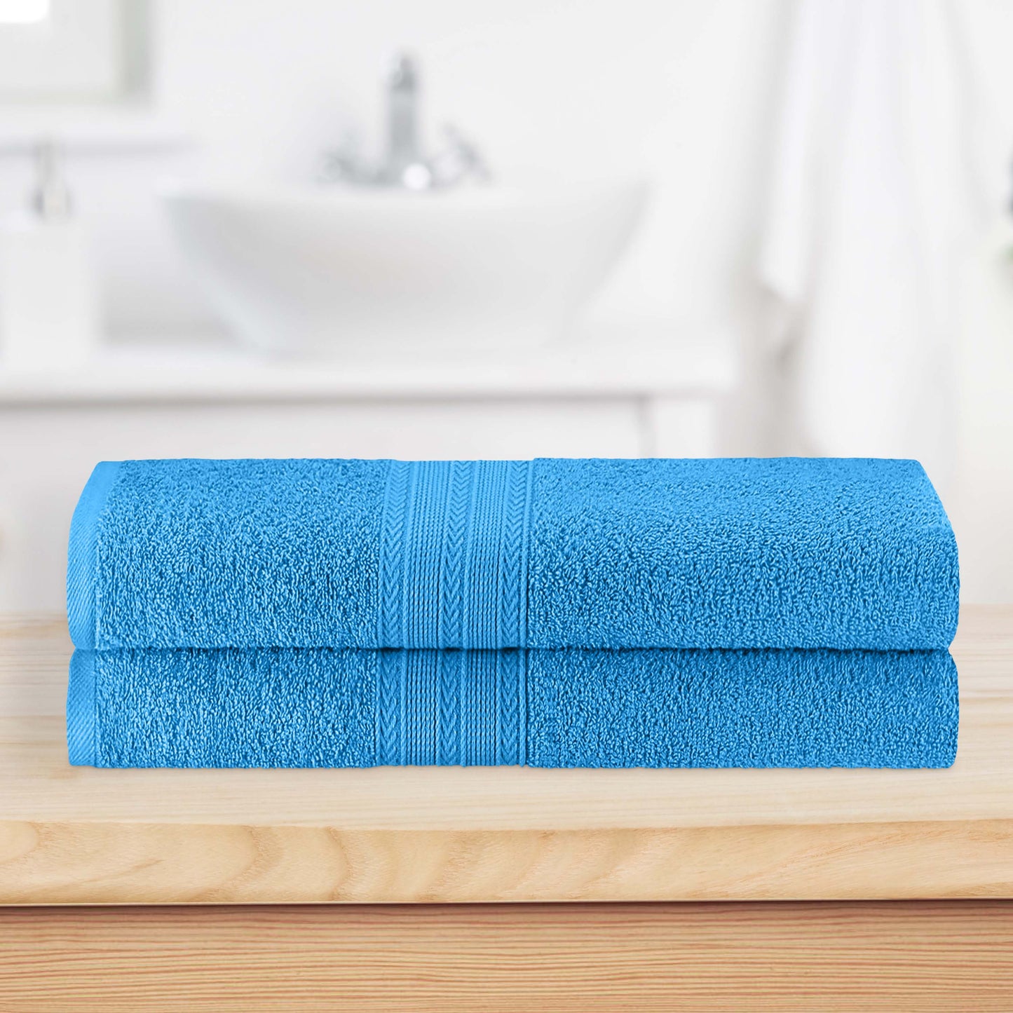 Eco-Friendly Ring Spun Cotton Towel Set - Aster Blue