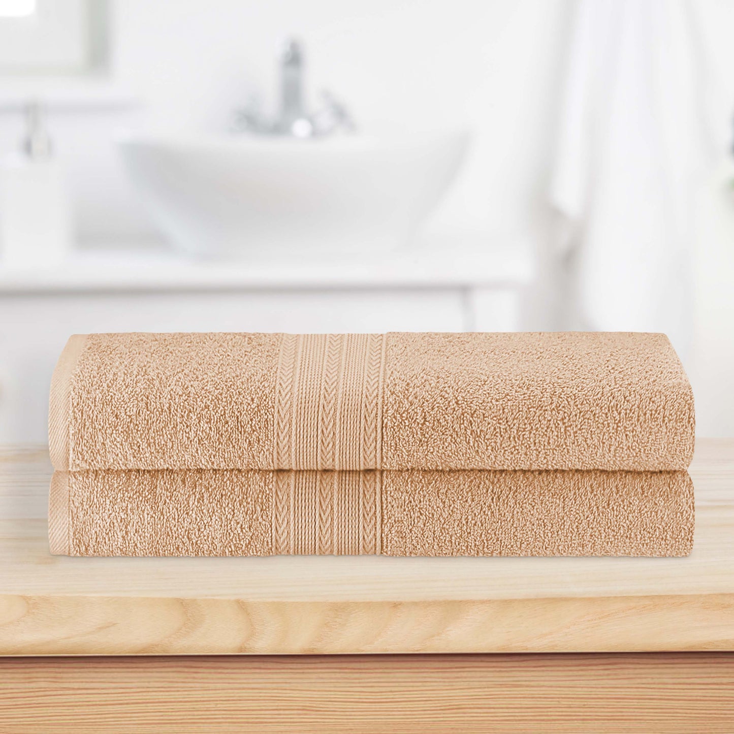 Eco-Friendly Ring Spun Cotton Towel Set - Camel
