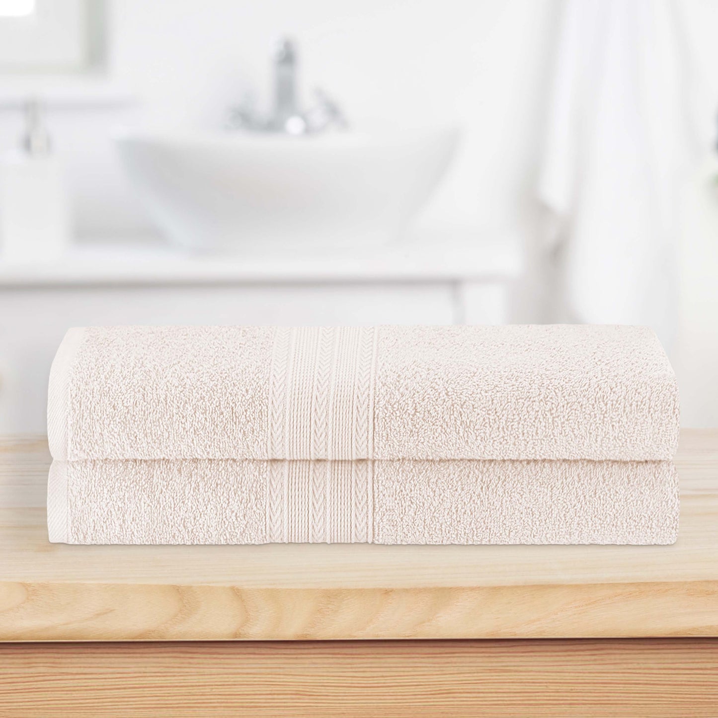 Eco-Friendly Ring Spun Cotton Towel Set - Ivory