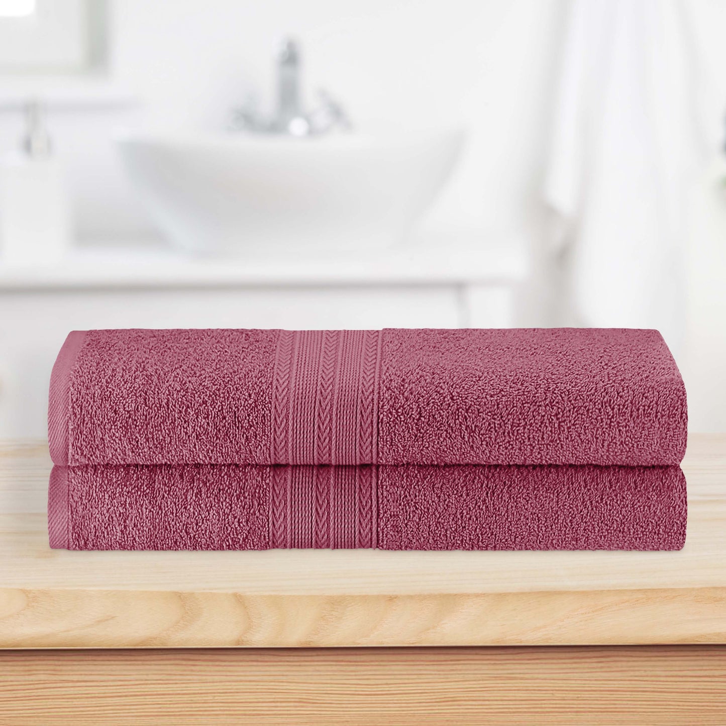 Eco-Friendly Ring Spun Cotton Towel Set - Rosewood