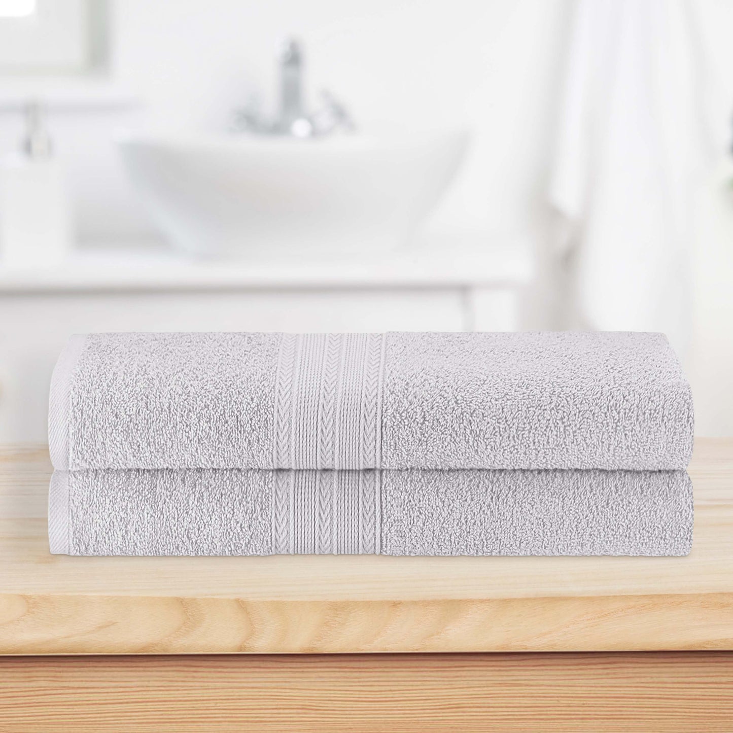 Eco-Friendly Ring Spun Cotton Towel Set - Silver