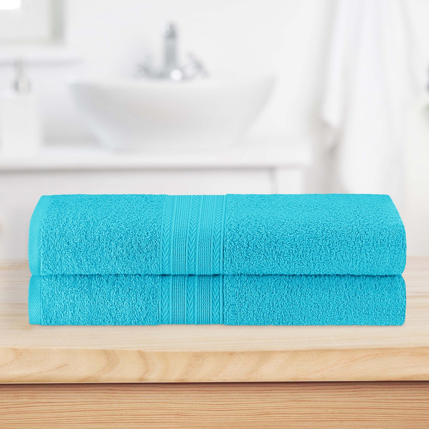 Eco-Friendly Ring Spun Cotton Towel Set - Turquoise