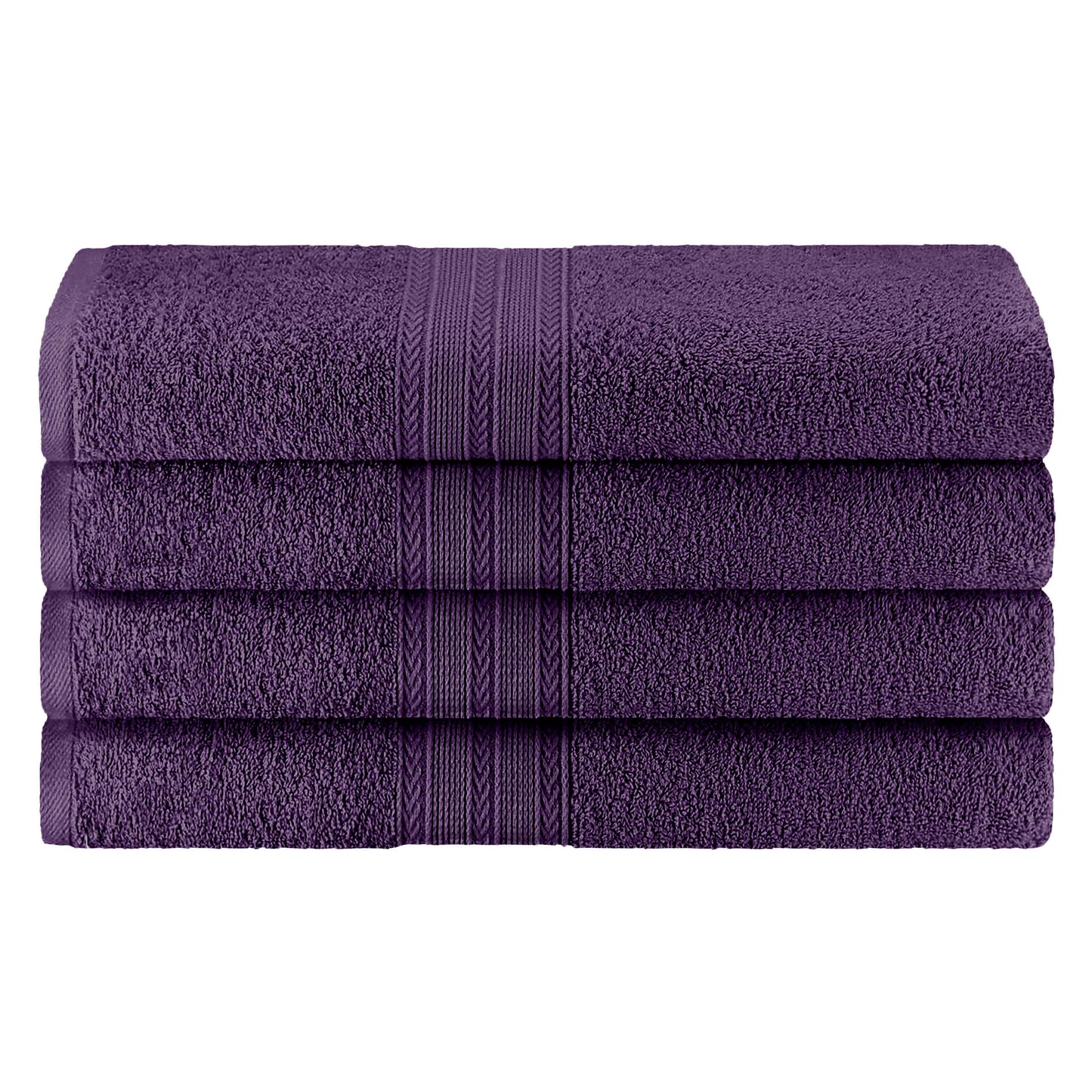 Eco-Friendly Ring Spun Cotton Towel Set - Eggplant