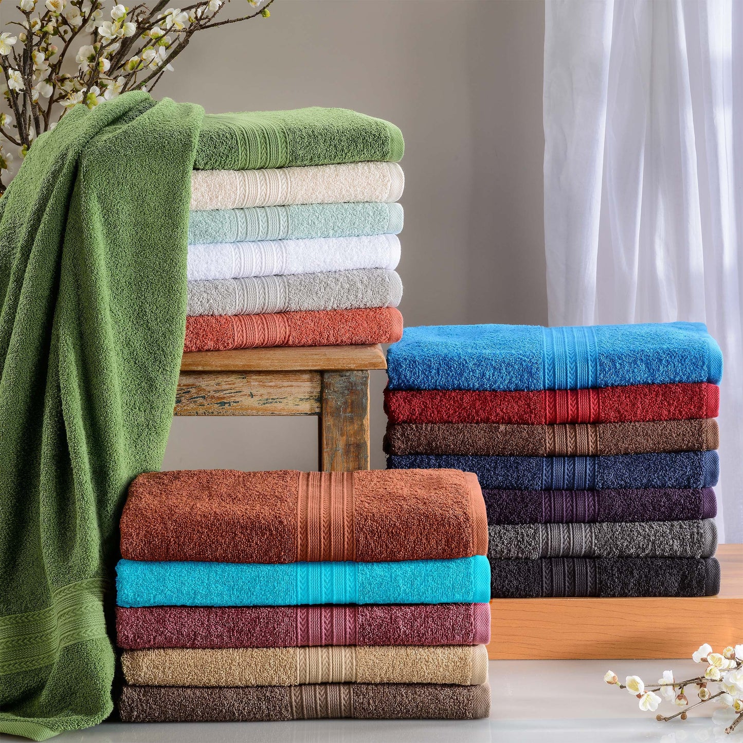 Eco-Friendly Ring Spun Cotton Towel Set - Terrace Green