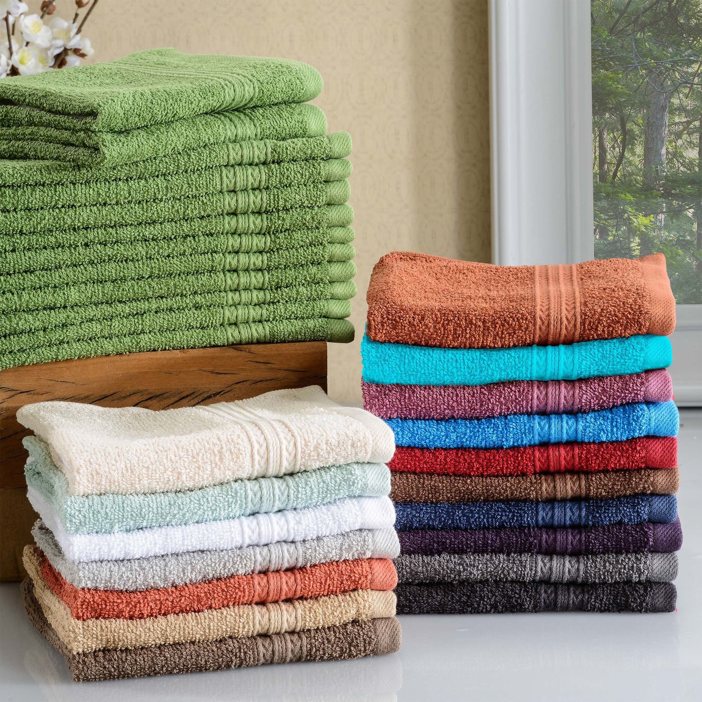 Eco-Friendly Ring Spun Cotton Towel Set - Terrace Green