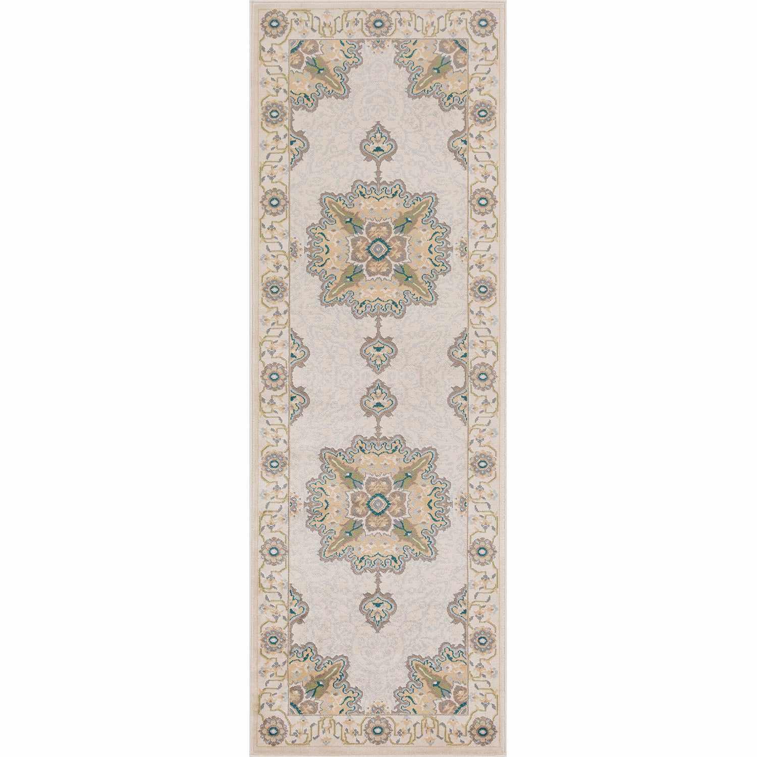 Superior Edeline Medallion Oriental Indoor Area Rug or Runner Rug - Beige