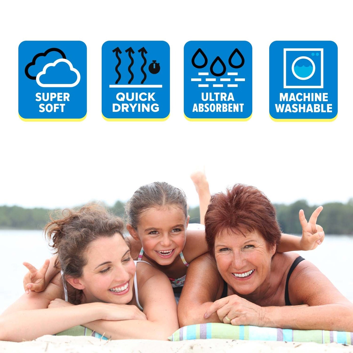 Superior Fisherman Anchor Oversized Beach Towel Set - Blue