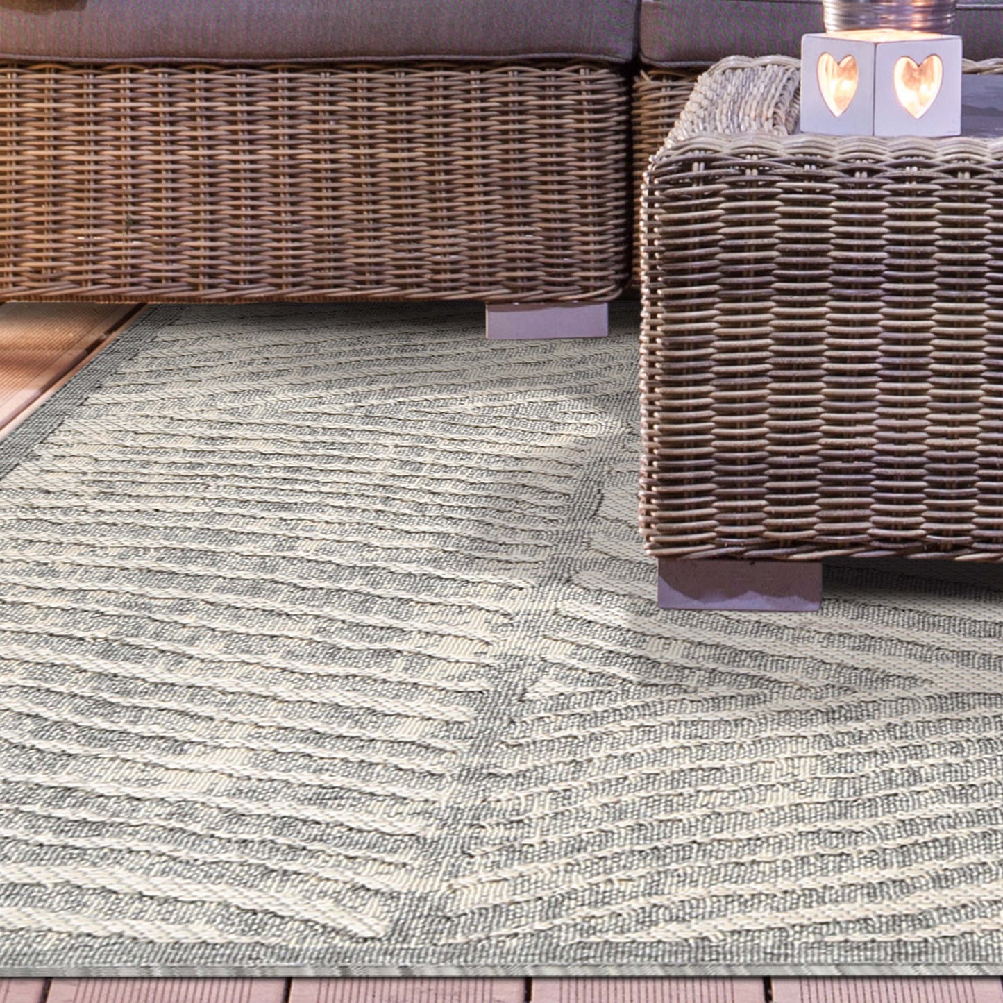 Ellery Abstract Geometric Modern Indoor/Outdoor Area Rug - Cream
