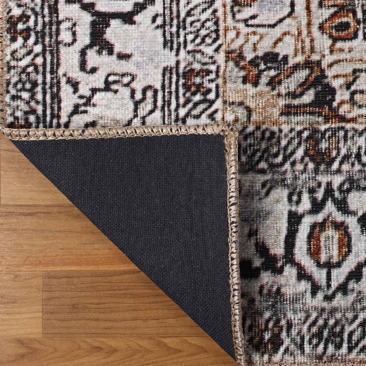Elodie Distressed Bohemian Geometric Floral Medallion Indoor Area Rug - MossyGold