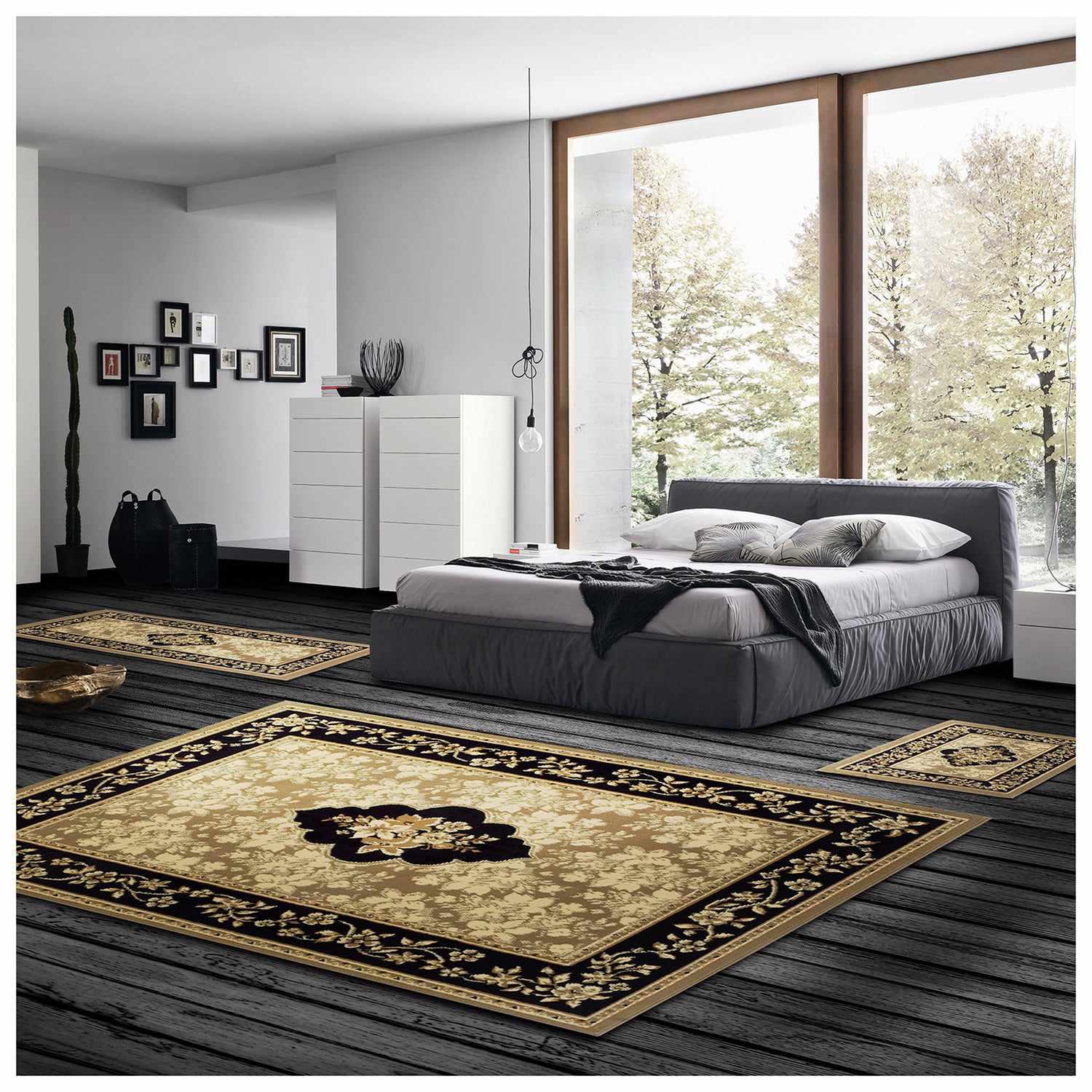 Elton Victorian Inspired 3-Piece Area Rug Set - Elton
