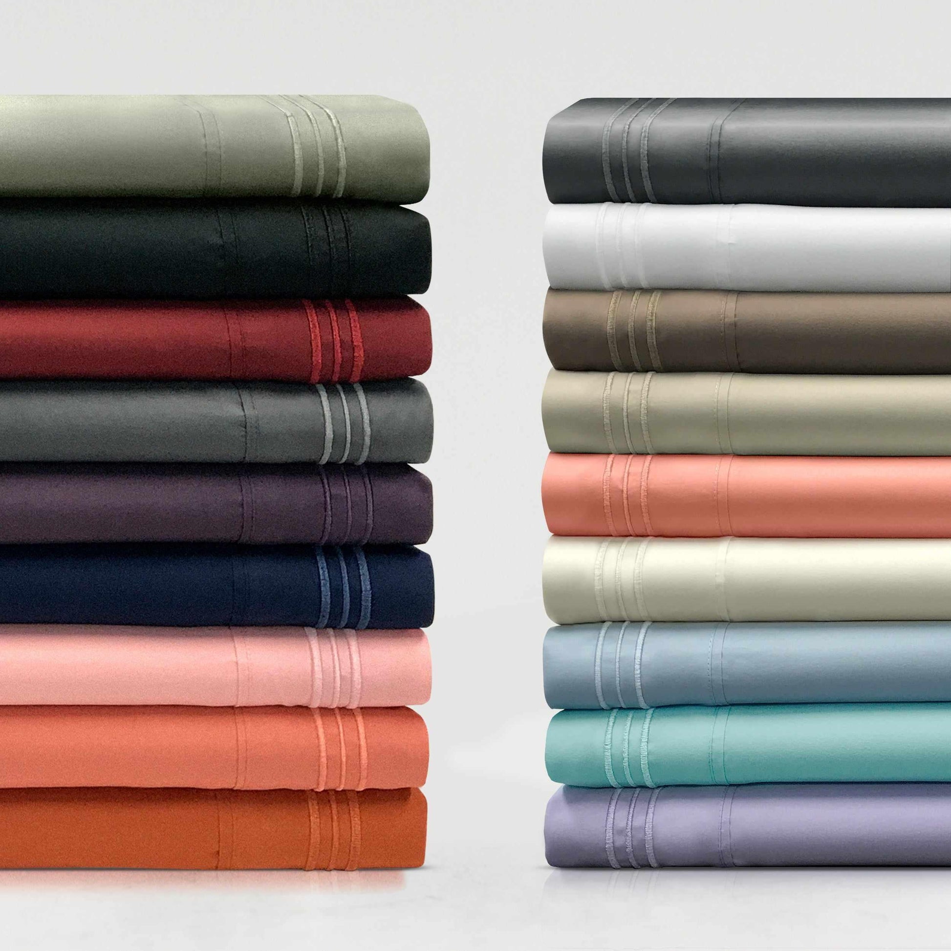 Superior 3000 Series Wrinkle Resistant 3 Line Embroidery Microfiber Deep Pocket Sheet Set - Sage