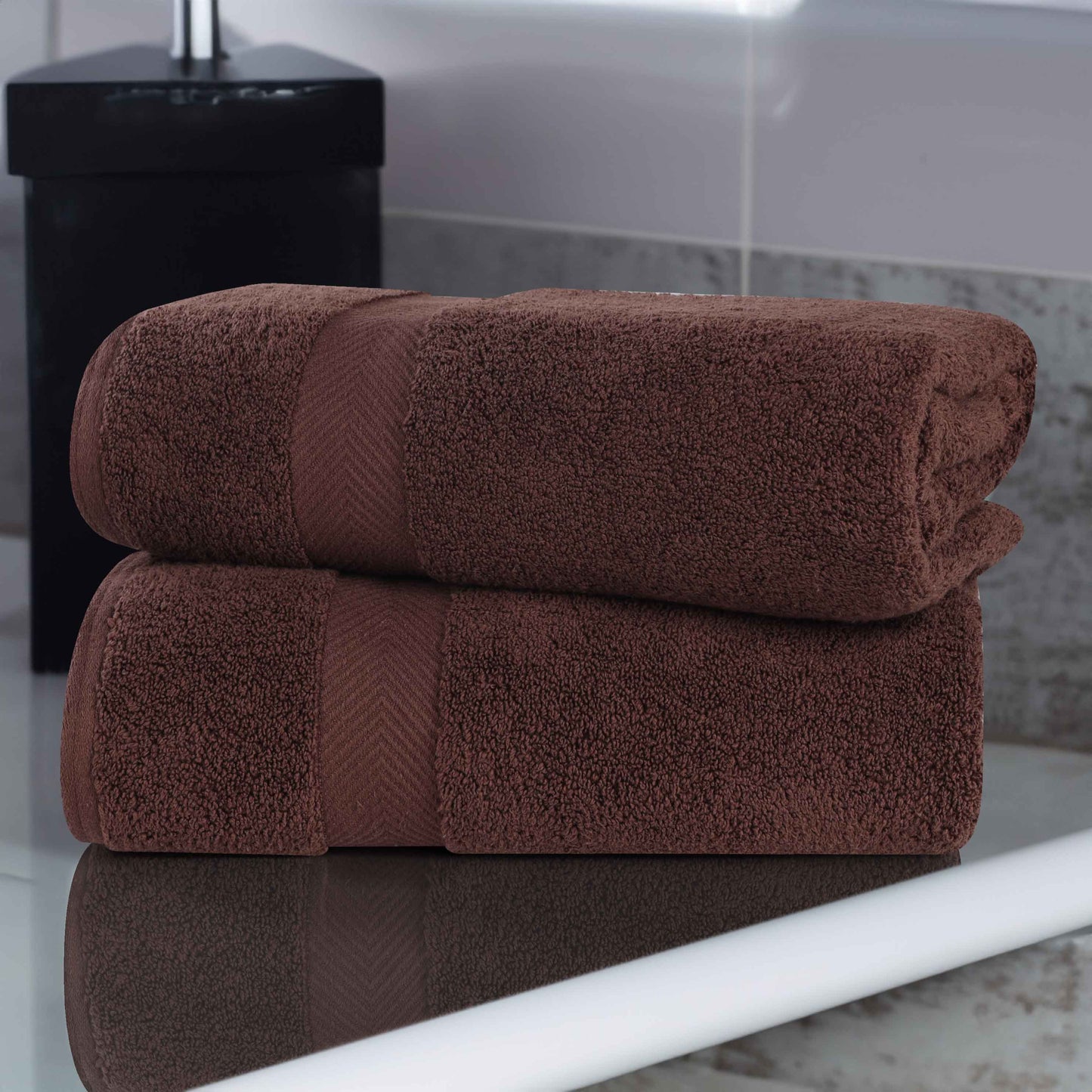 Zero-Twist Smart-Dry Combed Cotton 2 Piece Bath Sheet Set - Espresso