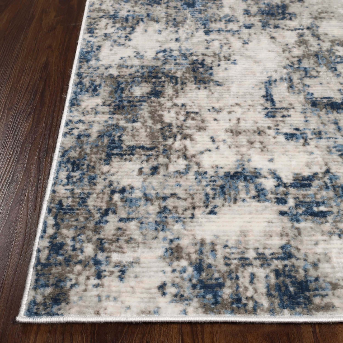 Euphemia Distressed Abstract Eclectic Modern Indoor Area Rug - Blue