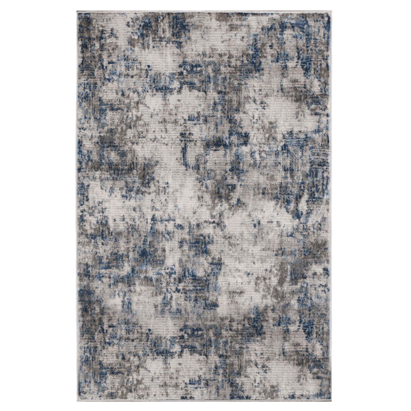 Euphemia Distressed Abstract Eclectic Modern Indoor Area Rug - Blue