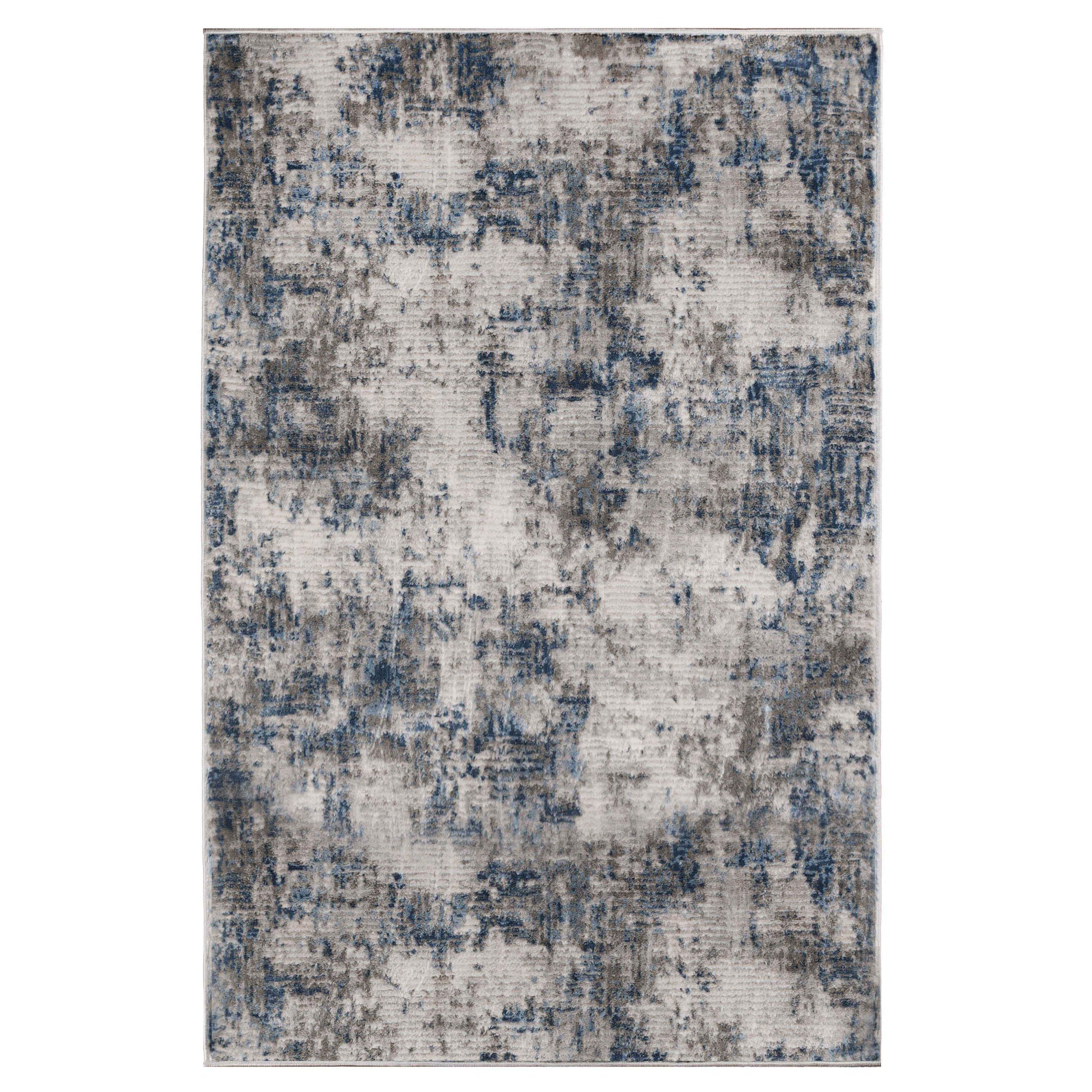 Euphemia Distressed Abstract Eclectic Modern Indoor Area Rug - Blue
