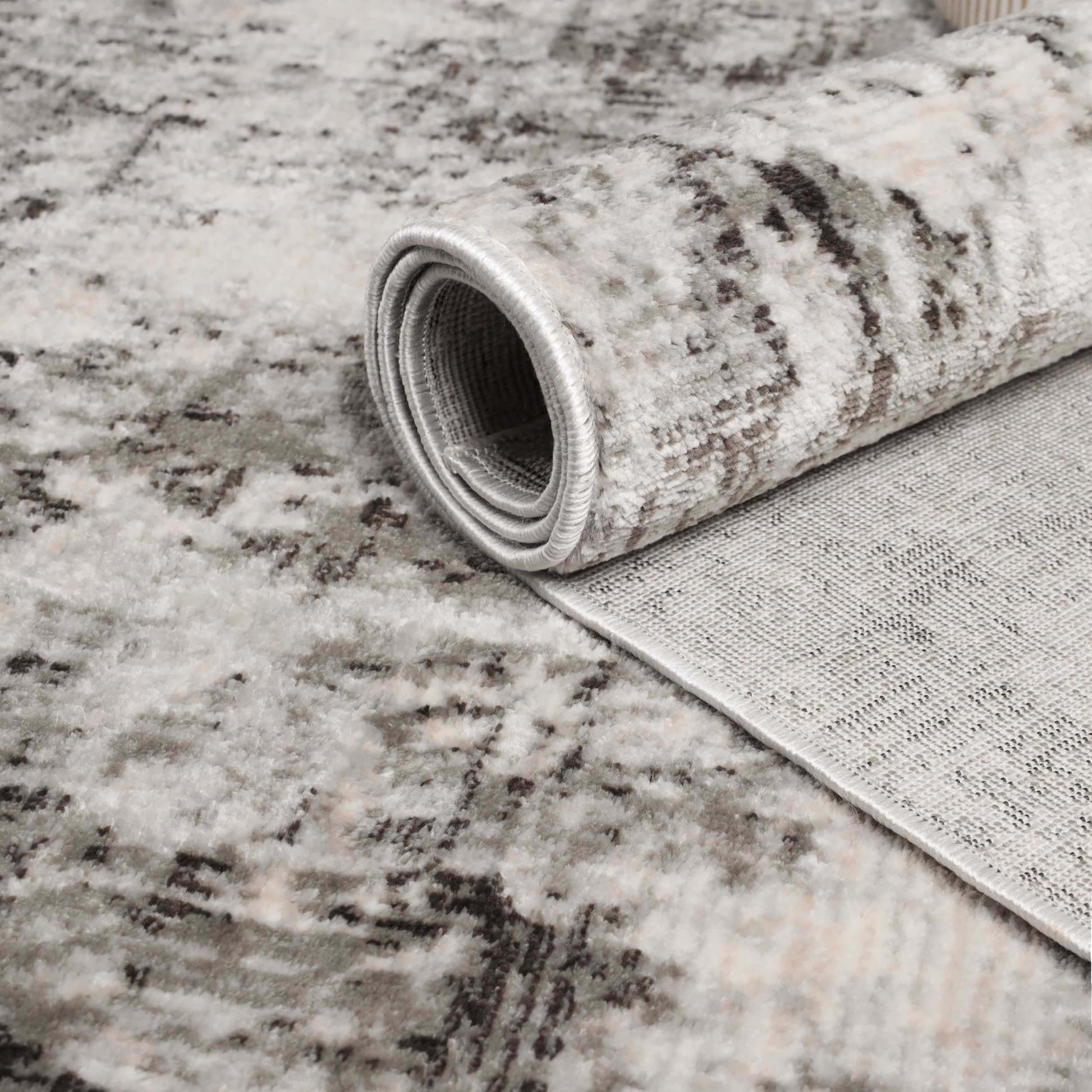 Euphemia Distressed Abstract Eclectic Modern Indoor Area Rug - Charcoal