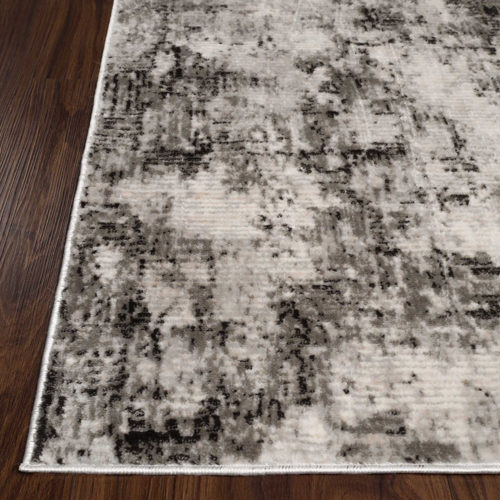 Euphemia Distressed Abstract Eclectic Modern Indoor Area Rug - Charcoal