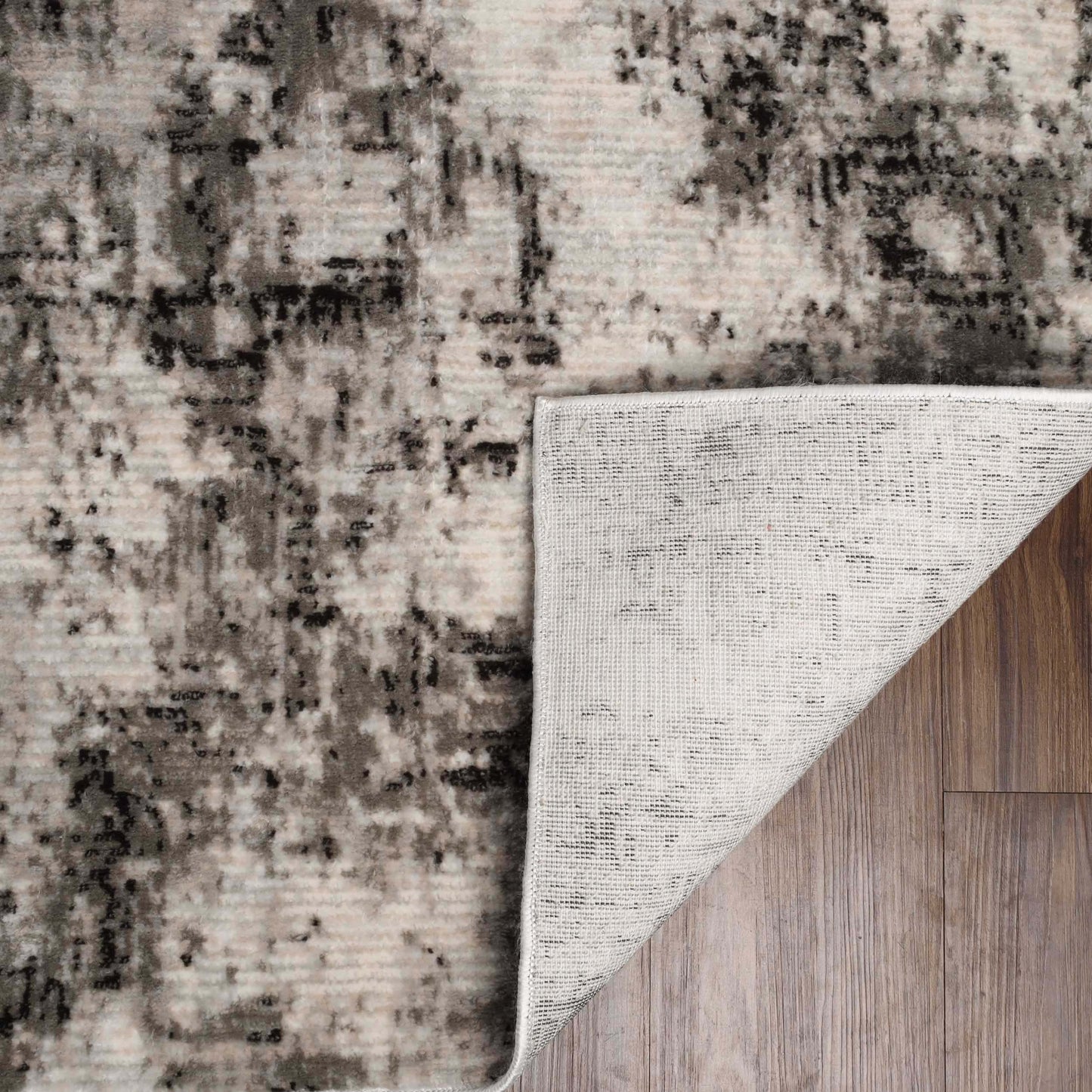 Euphemia Distressed Abstract Eclectic Modern Indoor Area Rug - Charcoal