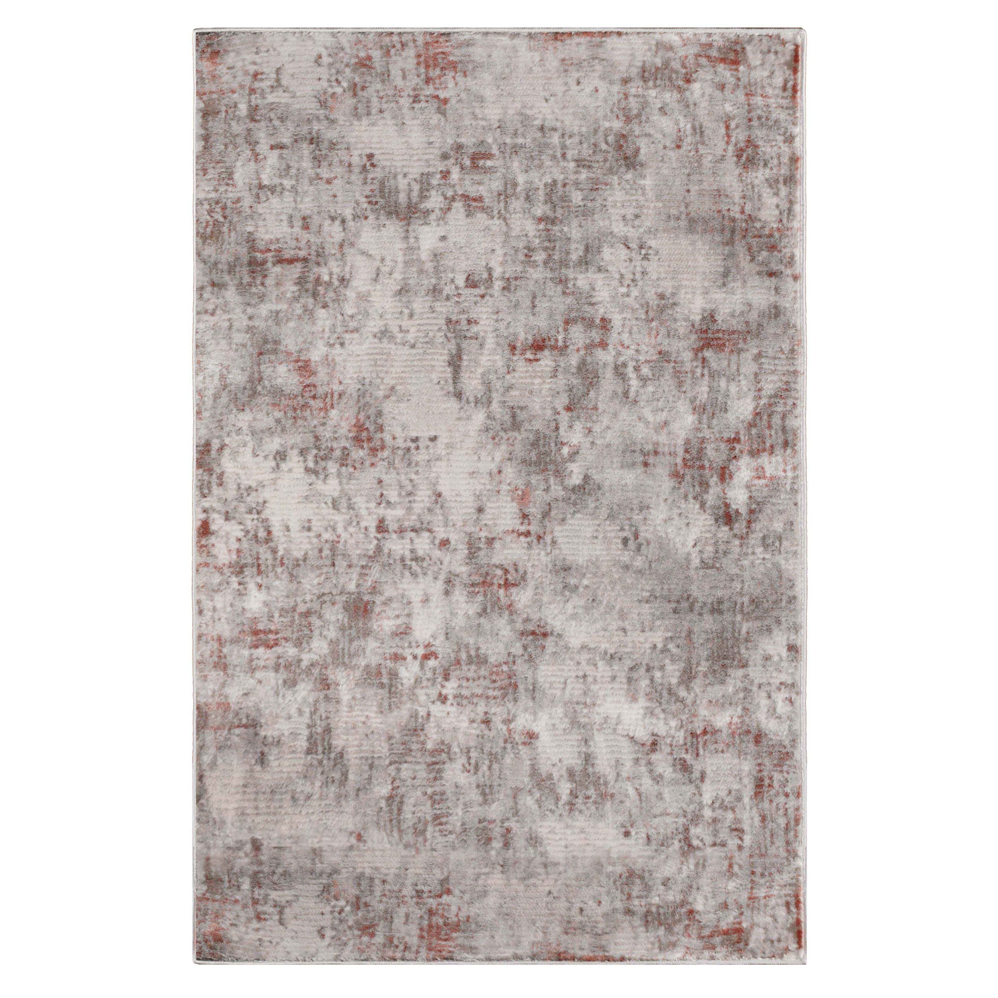 Euphemia Distressed Abstract Eclectic Modern Indoor Area Rug - Rust