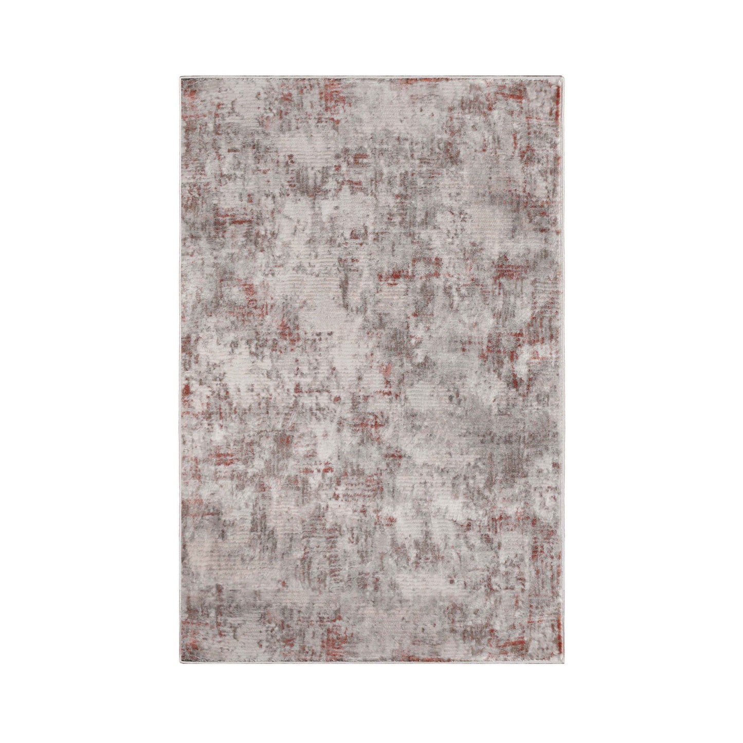 Euphemia Distressed Abstract Eclectic Modern Indoor Area Rug - Rust