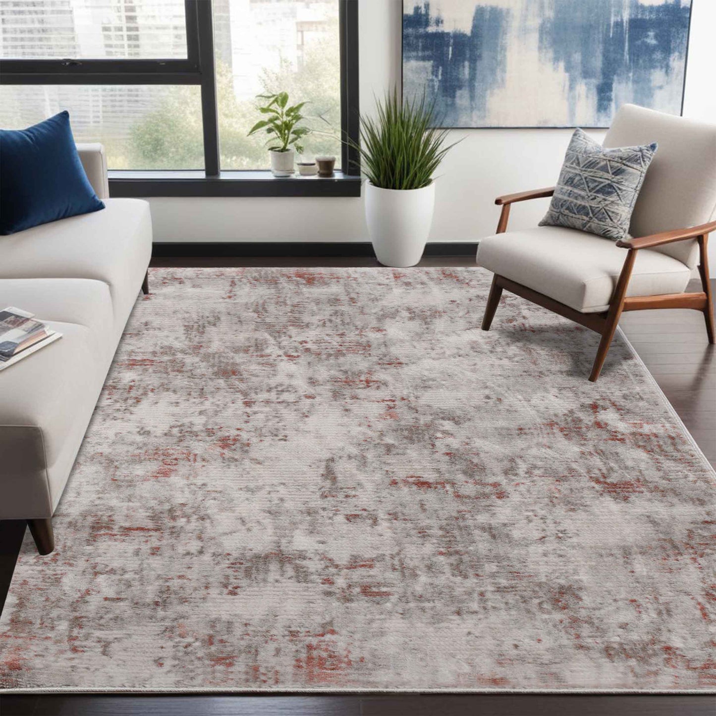 Euphemia Distressed Abstract Indoor Area Rug or Runner