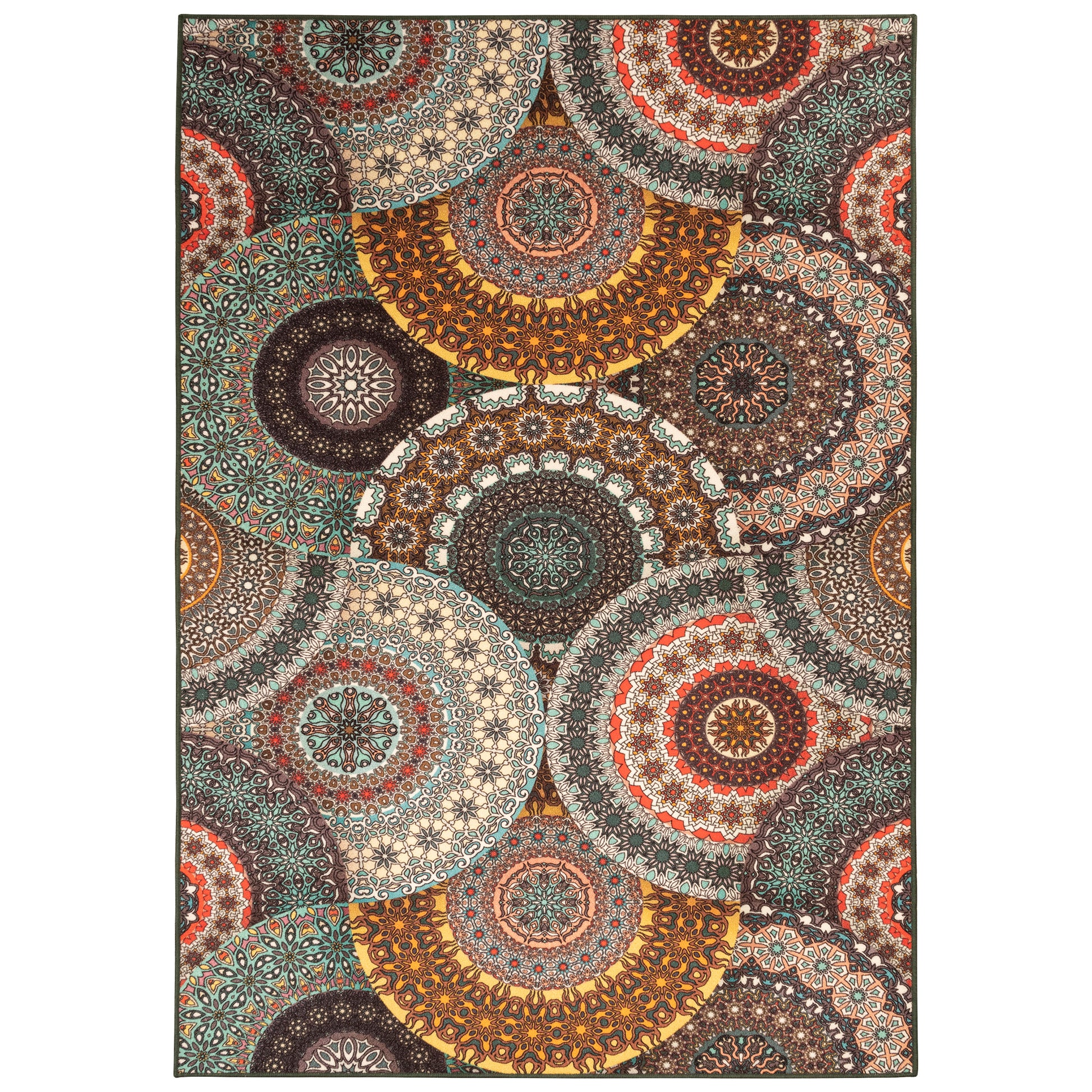 Evaline Medallion Non-Slip Indoor Outdoor Area Rug - Black