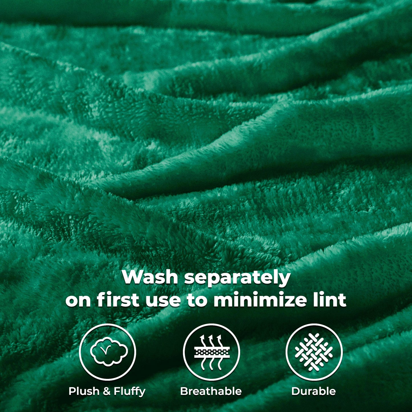 Fleece Plush Medium Weight Fluffy Soft Solid Decorative Blanket - EverGreen