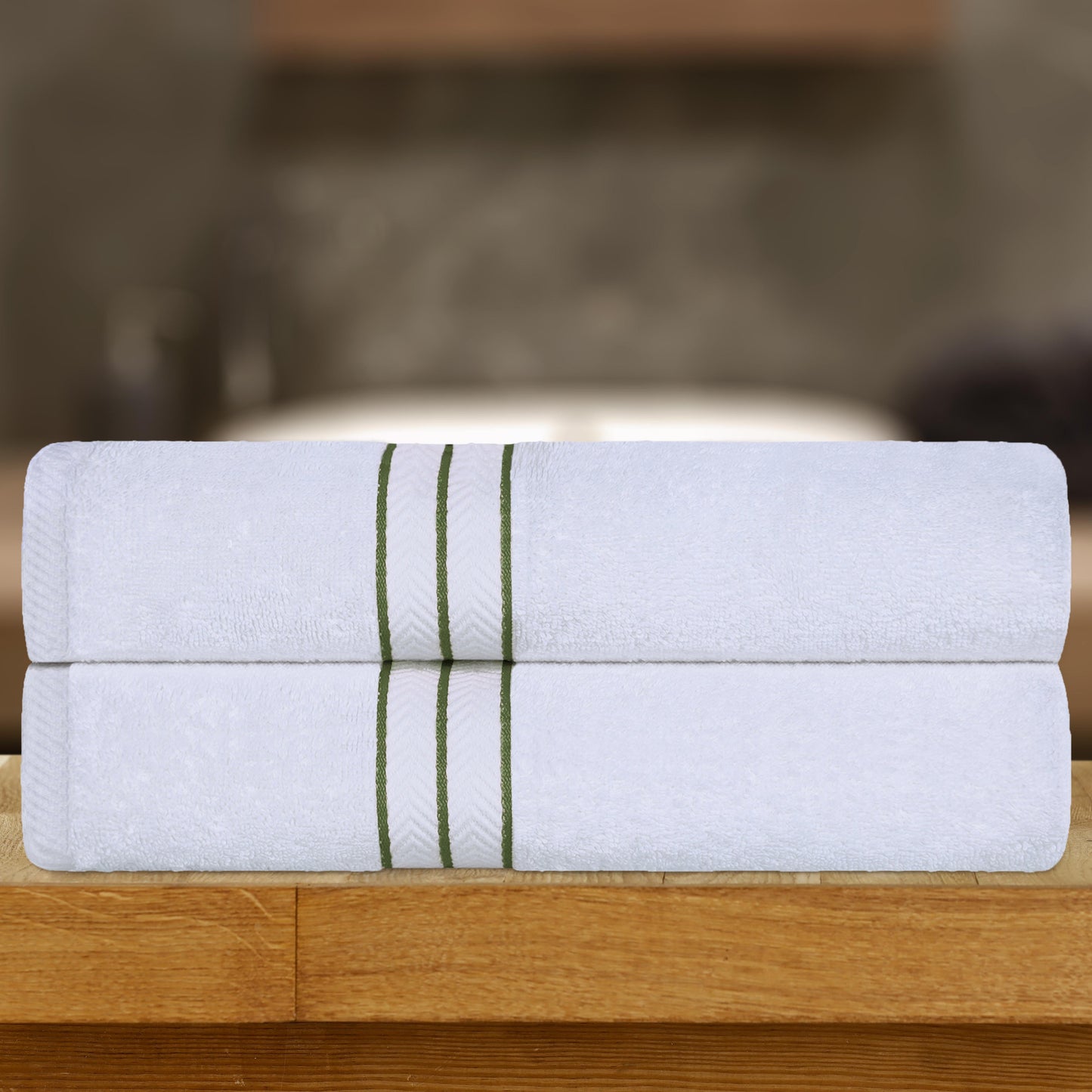 Ultra Plush Turkish Cotton Super Absorbent Solid 2-Piece Bath Sheet Set - Forest Green