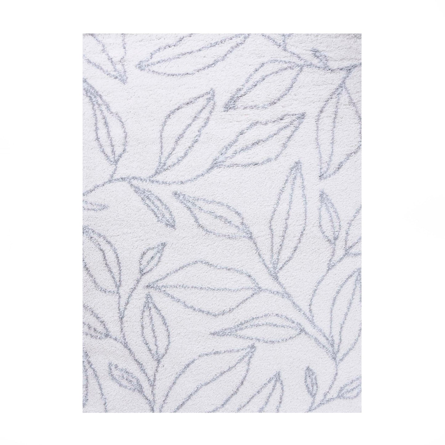 Superior Botanical Indoor Plush Shag Transitional Area Rug - Grey-Cream