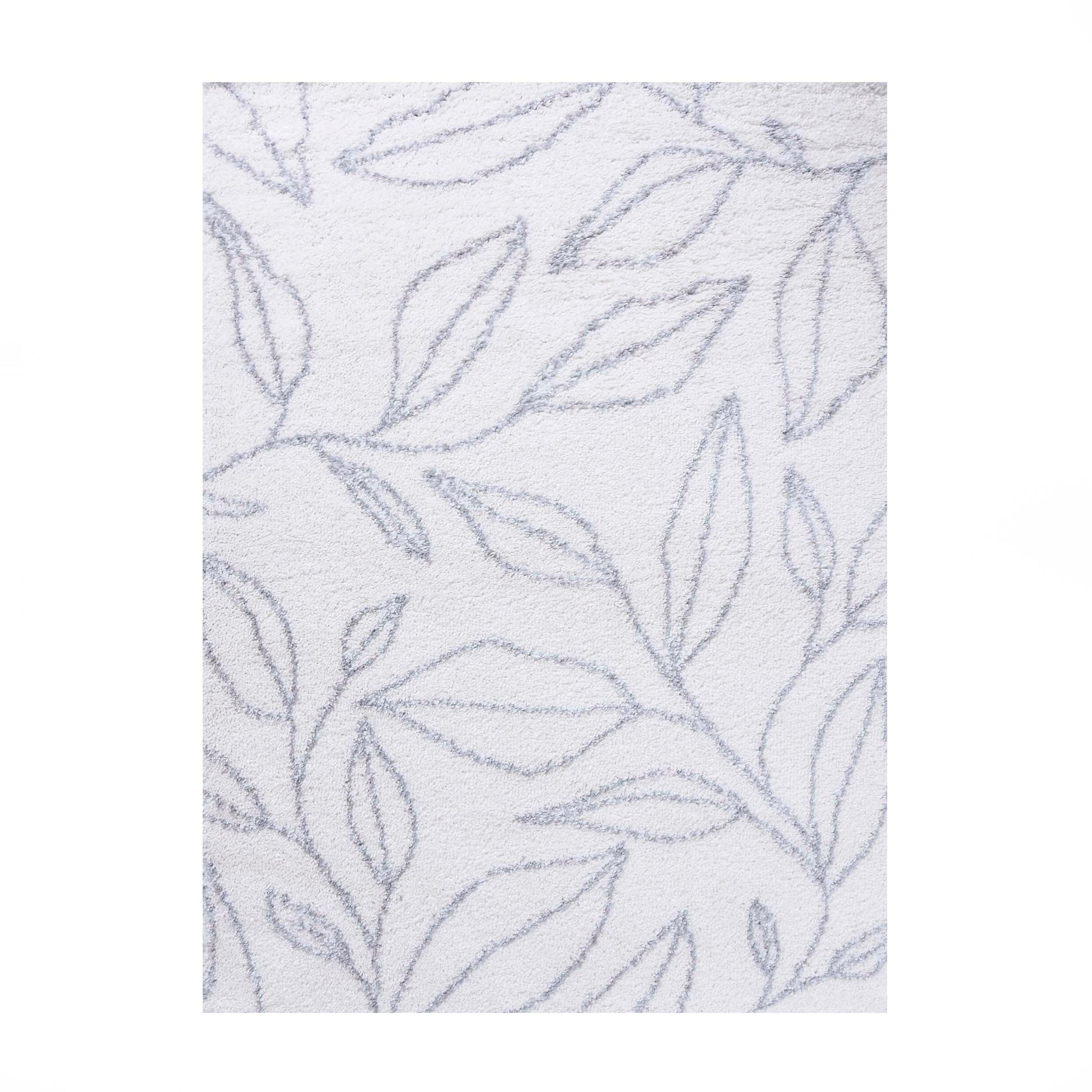 Superior Botanical Indoor Plush Shag Transitional Area Rug - Grey-Cream