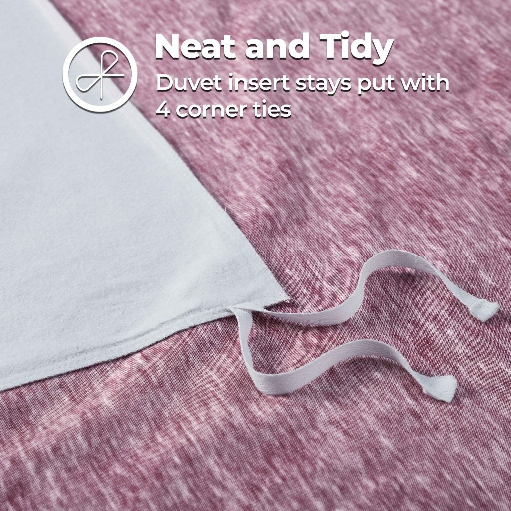 Melange Flannel Cotton Fuzzy Warm Two-Toned Duvet Cover Set