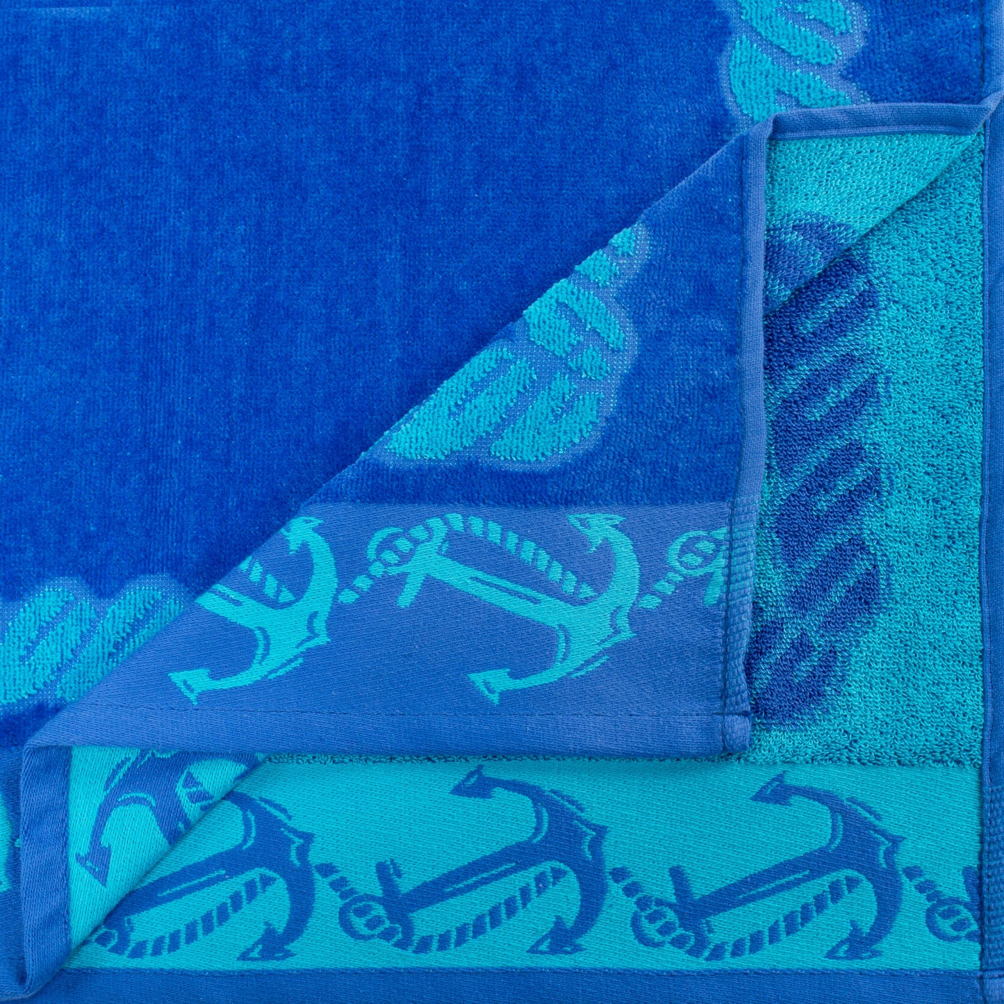Superior Fisherman Anchor Oversized Beach Towel Set - Blue
