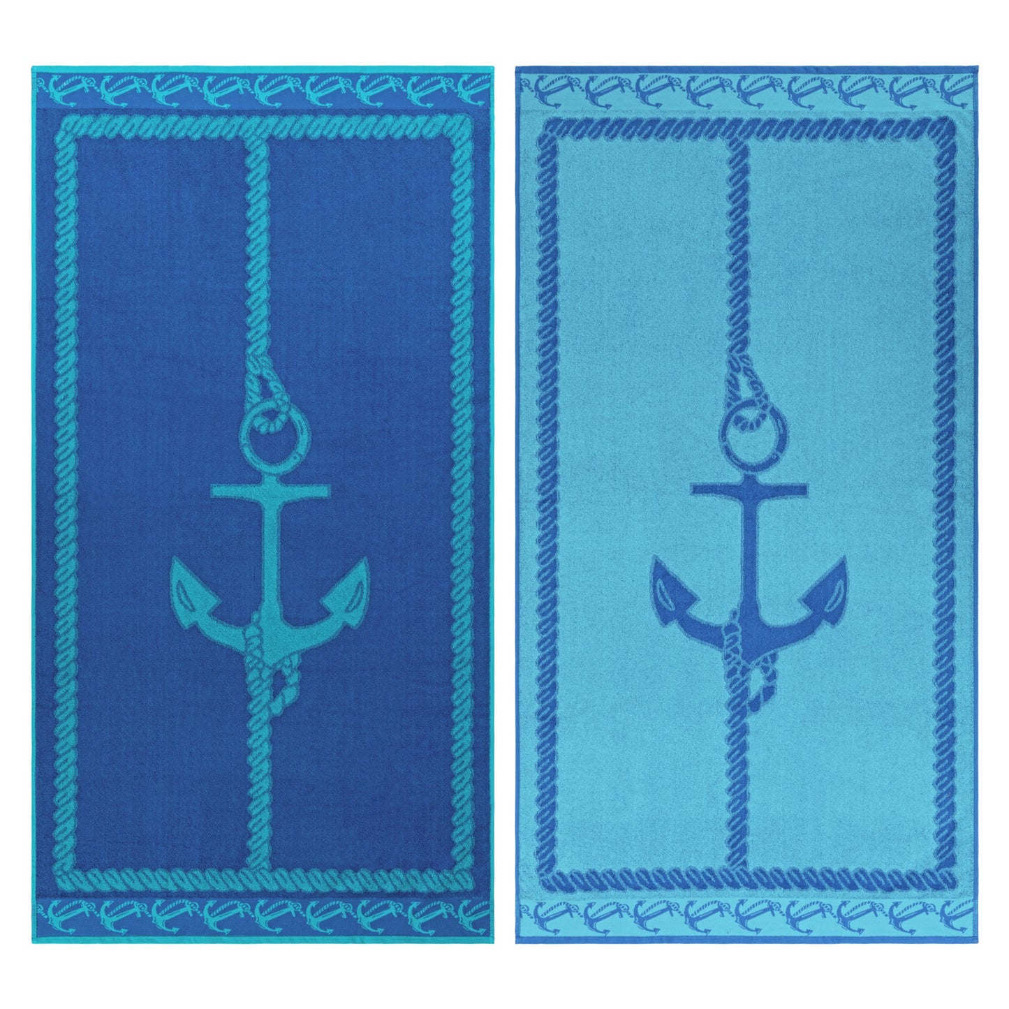 Superior Fisherman Anchor Oversized Beach Towel Set - Blue