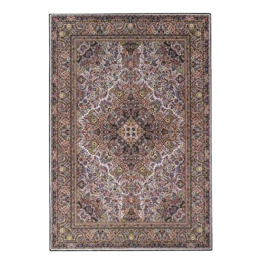 Flamingo Modern Medallion Machine Washable Indoor Area Rug or Runner - Cream