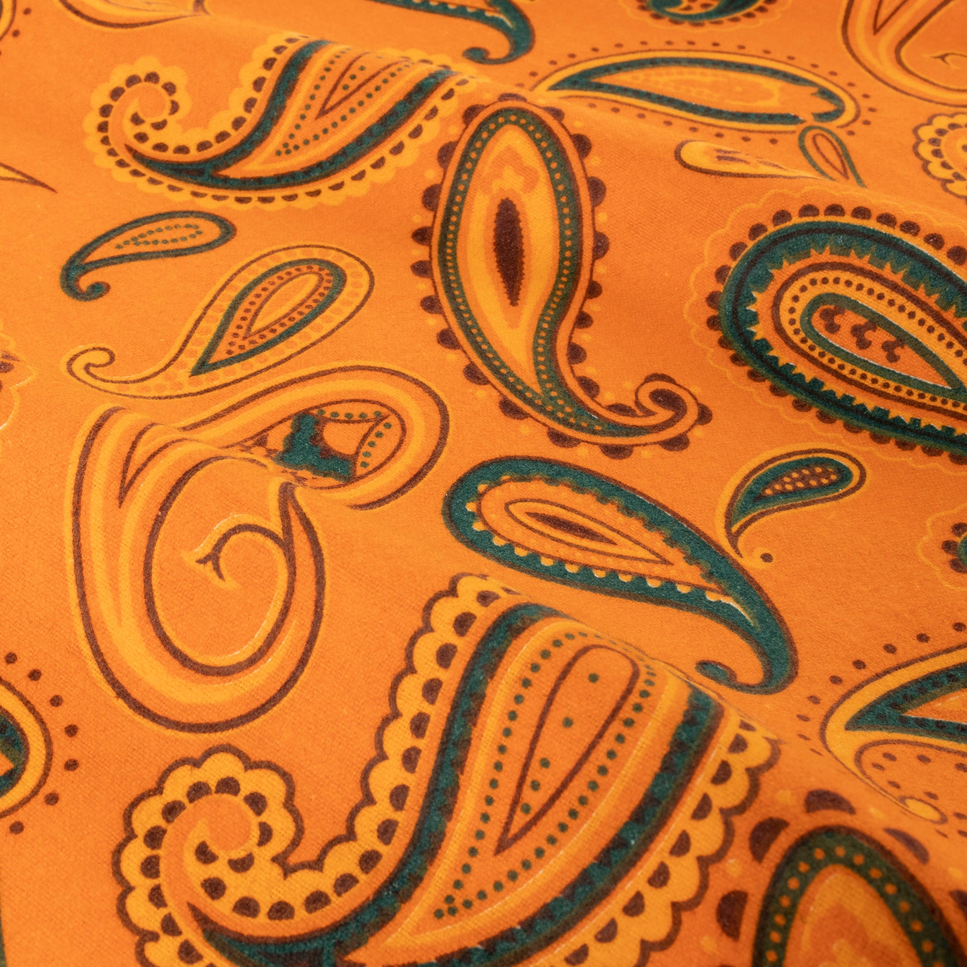 Superior Cotton Flannel Paisley Luxury Bed Sheet Set - Pumpkin
