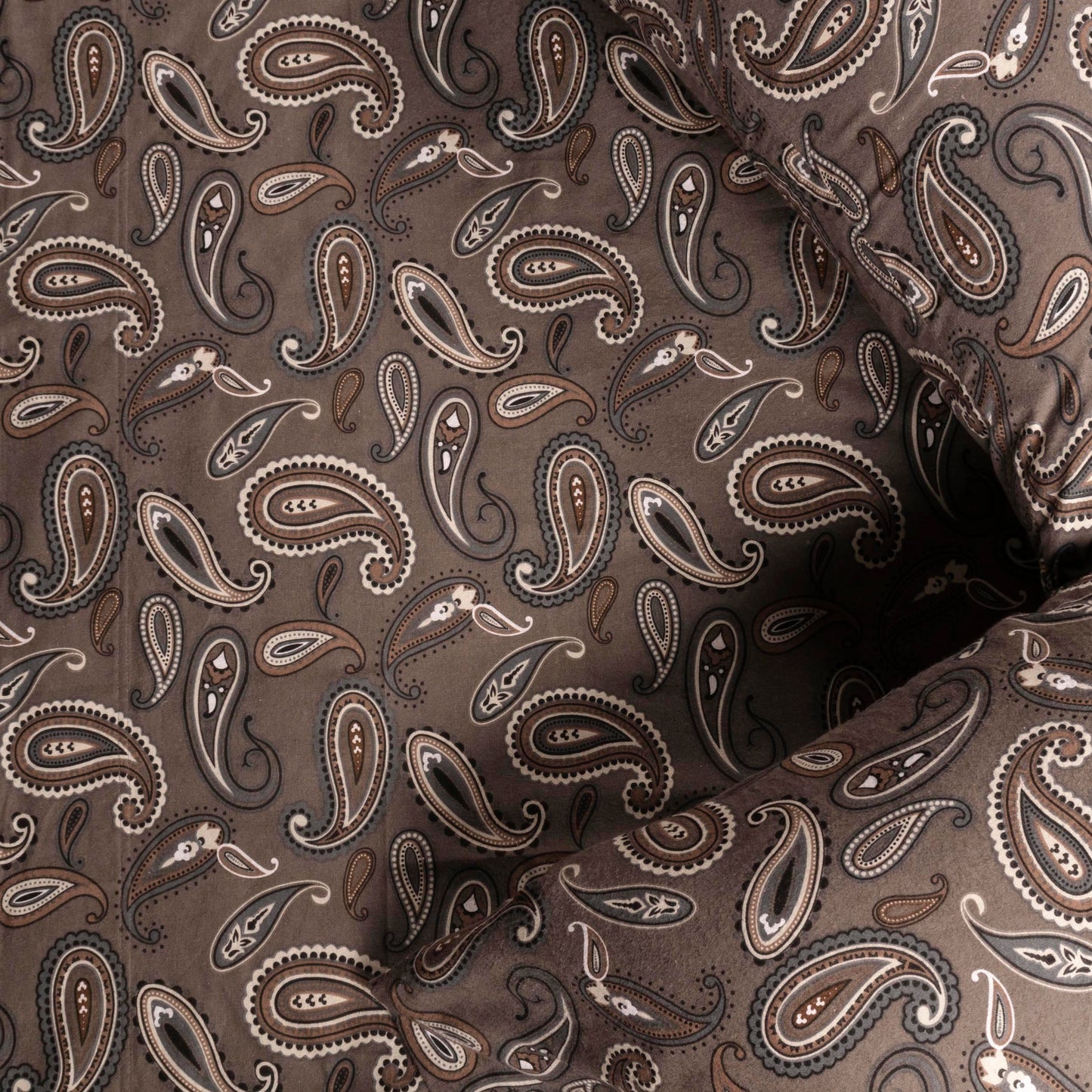 Superior Cotton Flannel Paisley Luxury Bed Sheet Set - Charcoal