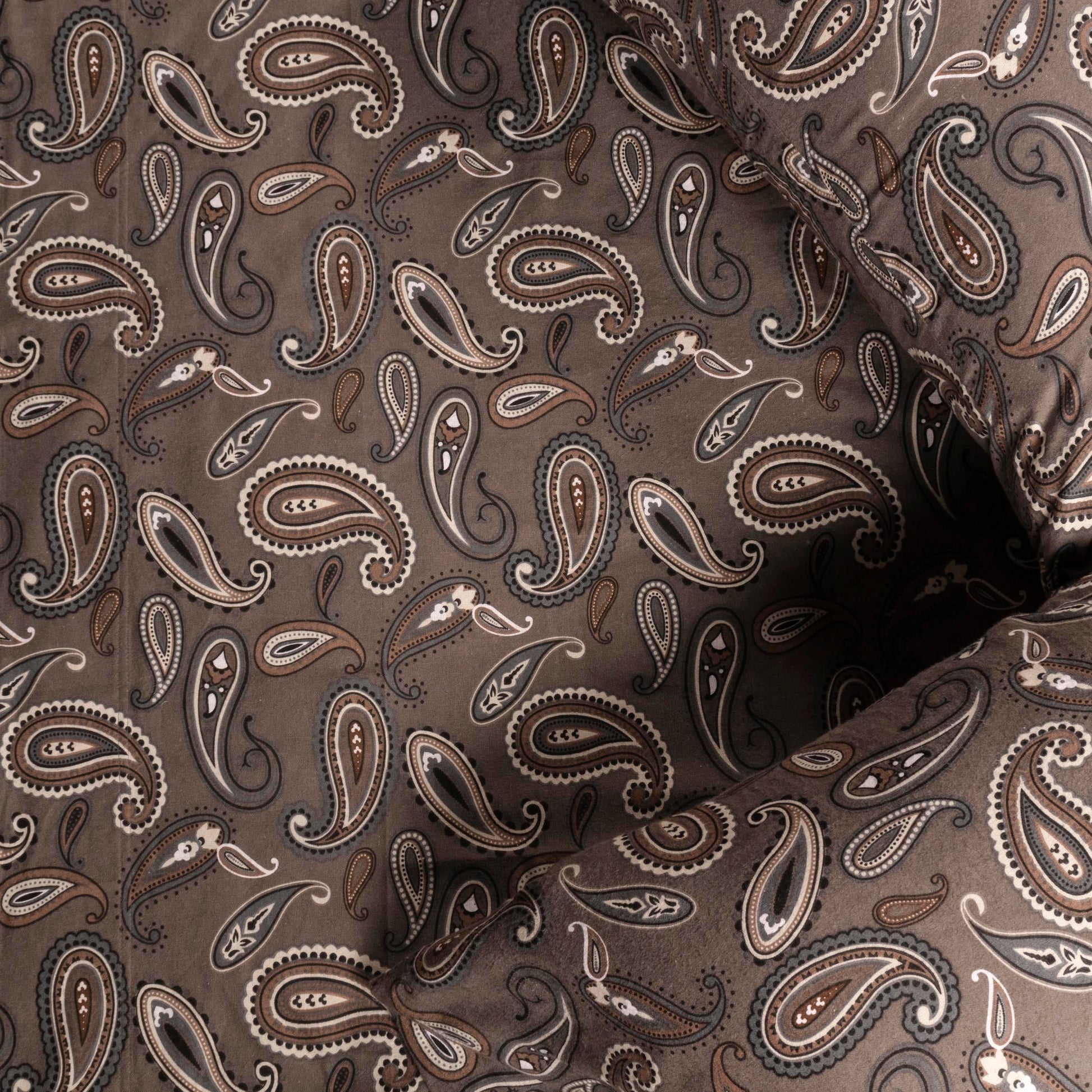 Superior Cotton Flannel Paisley Luxury Bed Sheet Set - Charcoal