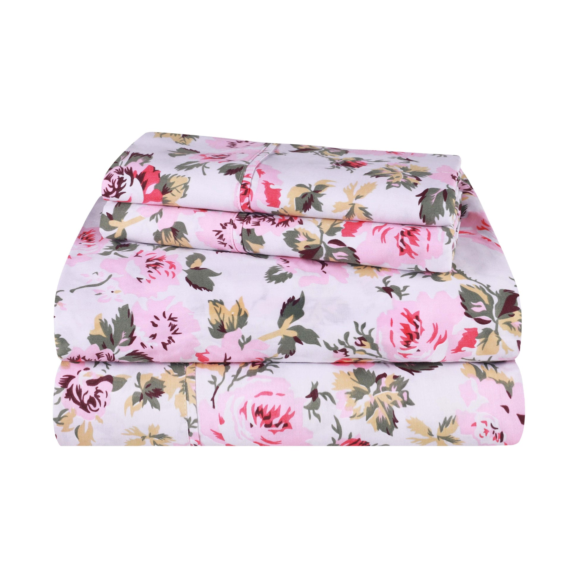 300 Thread Count Cotton Vintage Solid Or Floral Bellflower Sheet Set - White