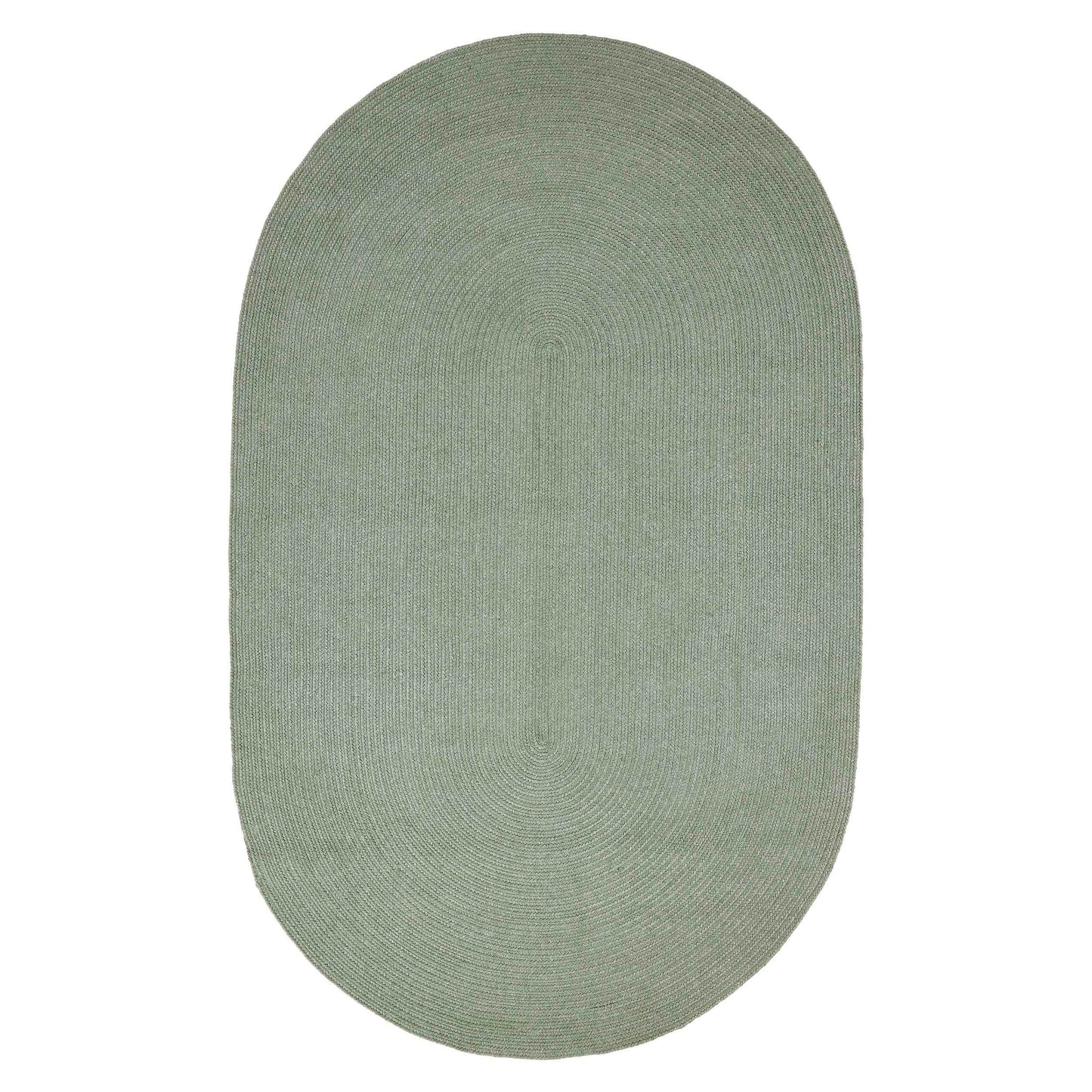 Classic Braided Weave Oval Area Rug Indoor Outdoor Rugs - FogGreen