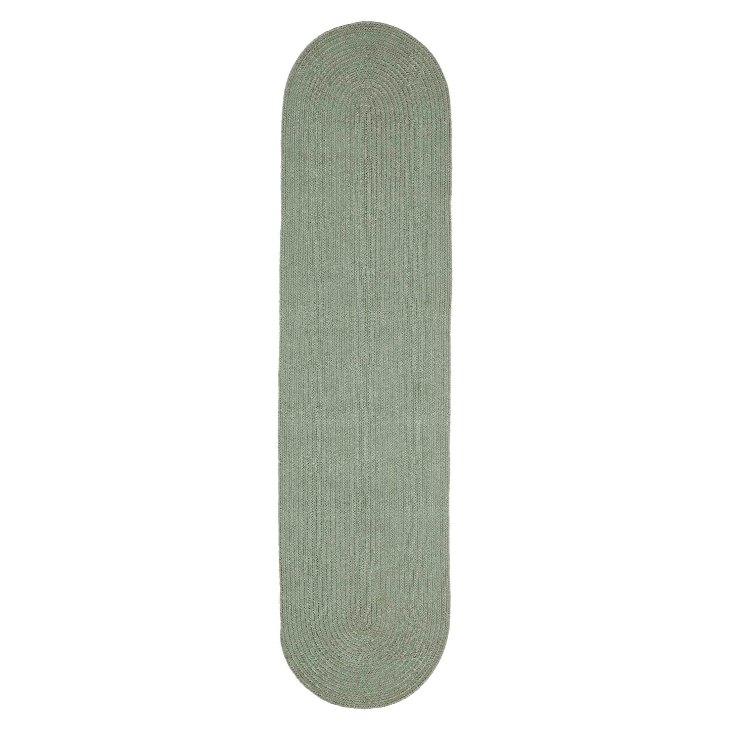 Classic Braided Weave Oval Area Rug Indoor Outdoor Rugs - FogGreen