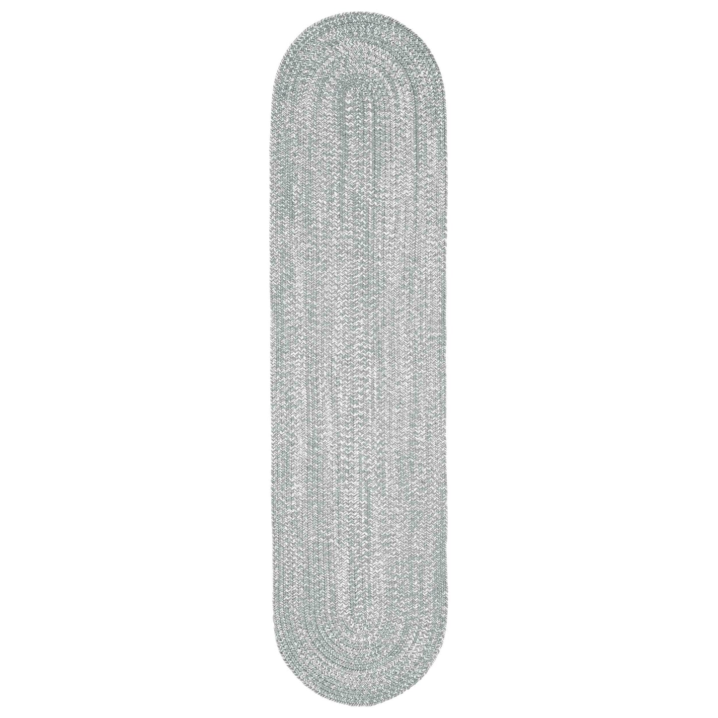Reversible Braided Eco-Friendly Area Rug Indoor Outdoor Rugs - FogGreen/White