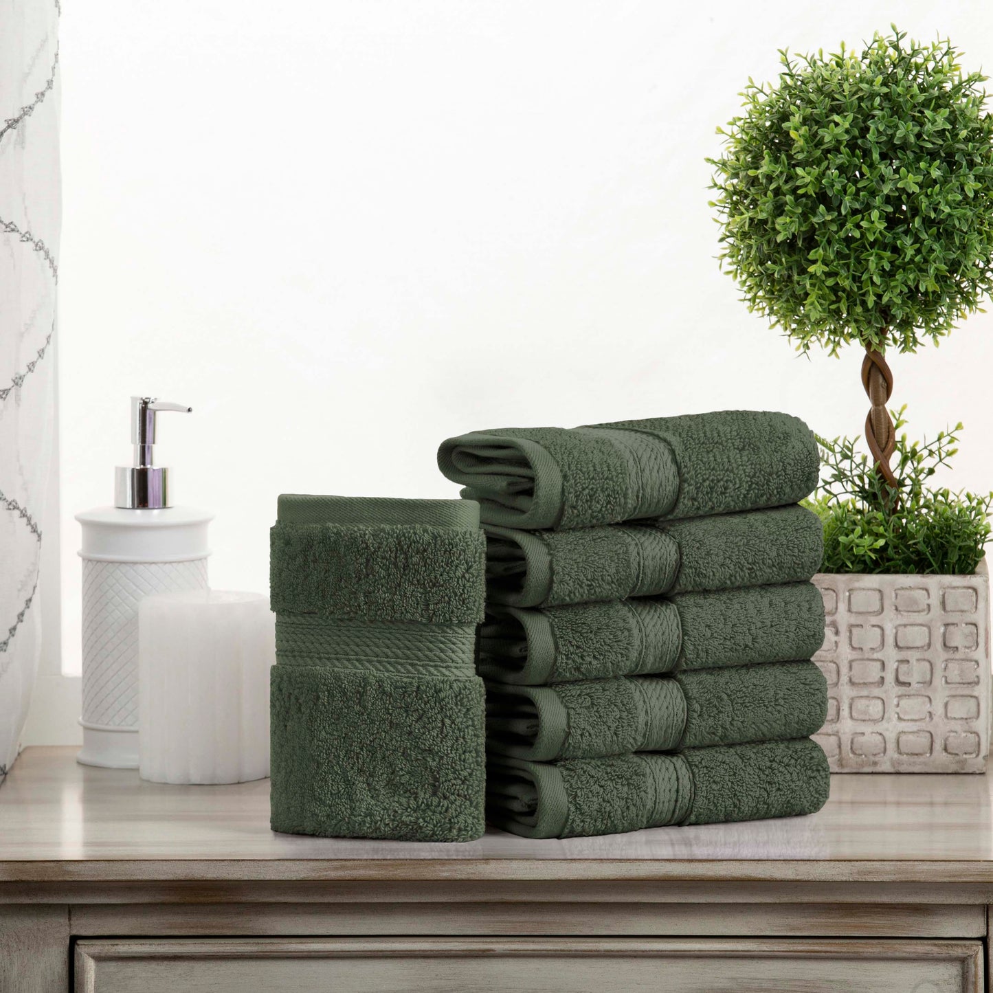 Madison Egyptian Cotton Pile Plush Heavyweight Face Towel Set of 6