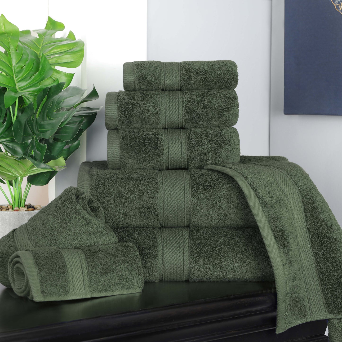 Madison Egyptian Cotton Pile Plush Heavyweight 8 Piece Towel Set