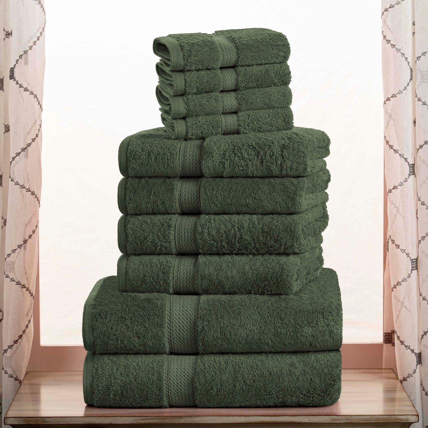 Madison Egyptian Cotton Pile Plush Heavyweight 10 Piece Towel Set