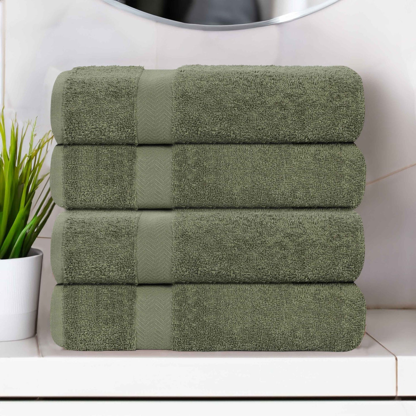 Cotton Highly Absorbent Eco-Friendly Quick Dry 4 Piece Bath Towel Set