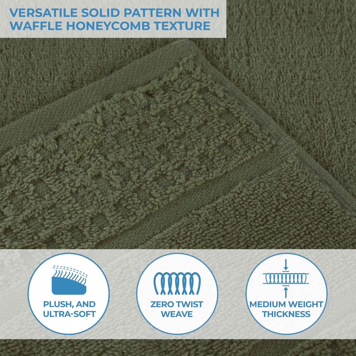 Napa Zero Twist Cotton Solid Waffle Honeycomb 9 Piece Towel Set