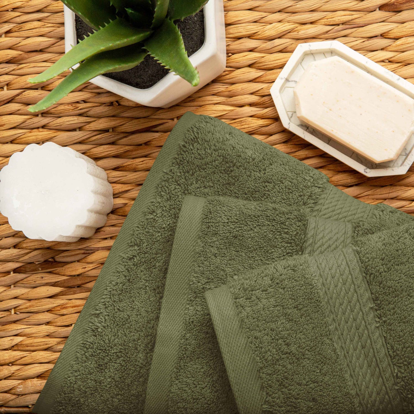 Madison Egyptian Cotton Pile Plush Heavyweight 6 Piece Towel Set