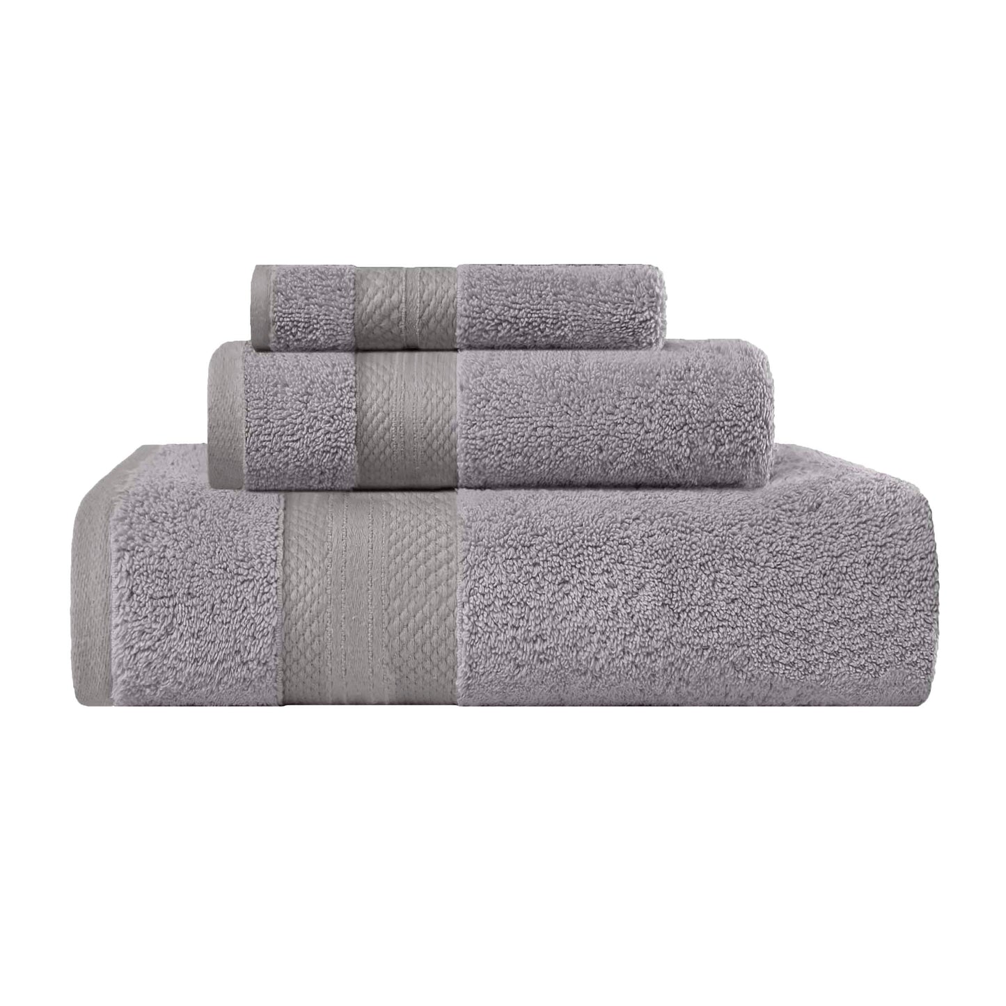 Superior Premium Turkish-Cotton Assorted Towel Set - Grey