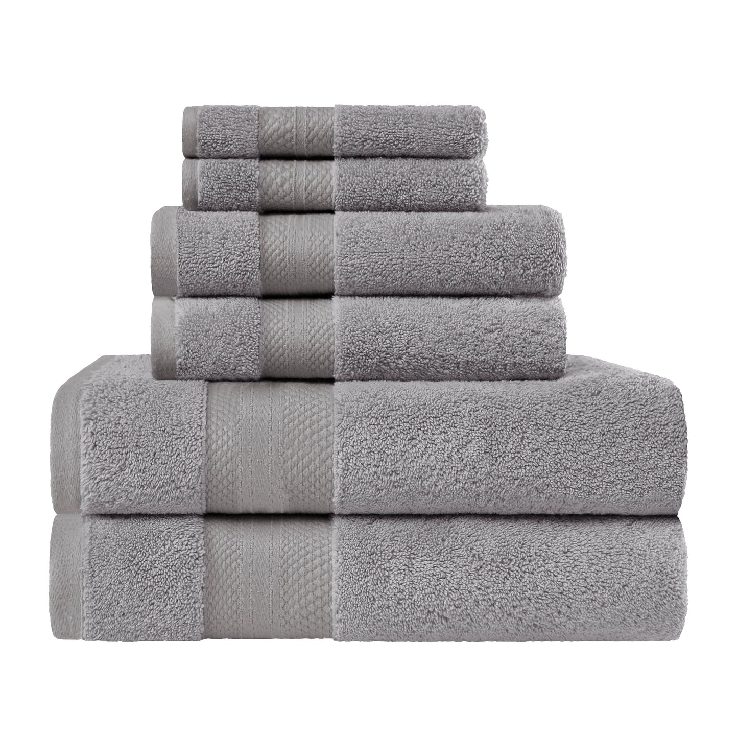 Superior Premium Turkish-Cotton Assorted Towel Set - Grey